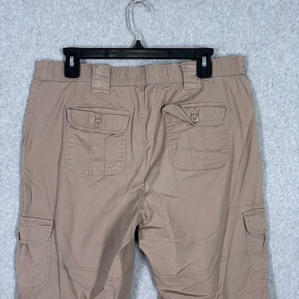 St Johns Bay Cargo Capri Pant 12 Khaki Utility Baggy Stretch Hiking GORP Y2K 90s - Picture 10 of 13